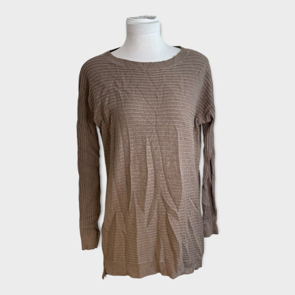 Trouve Ribbed Brown Cashmere Blend Sweater‎ Size XS